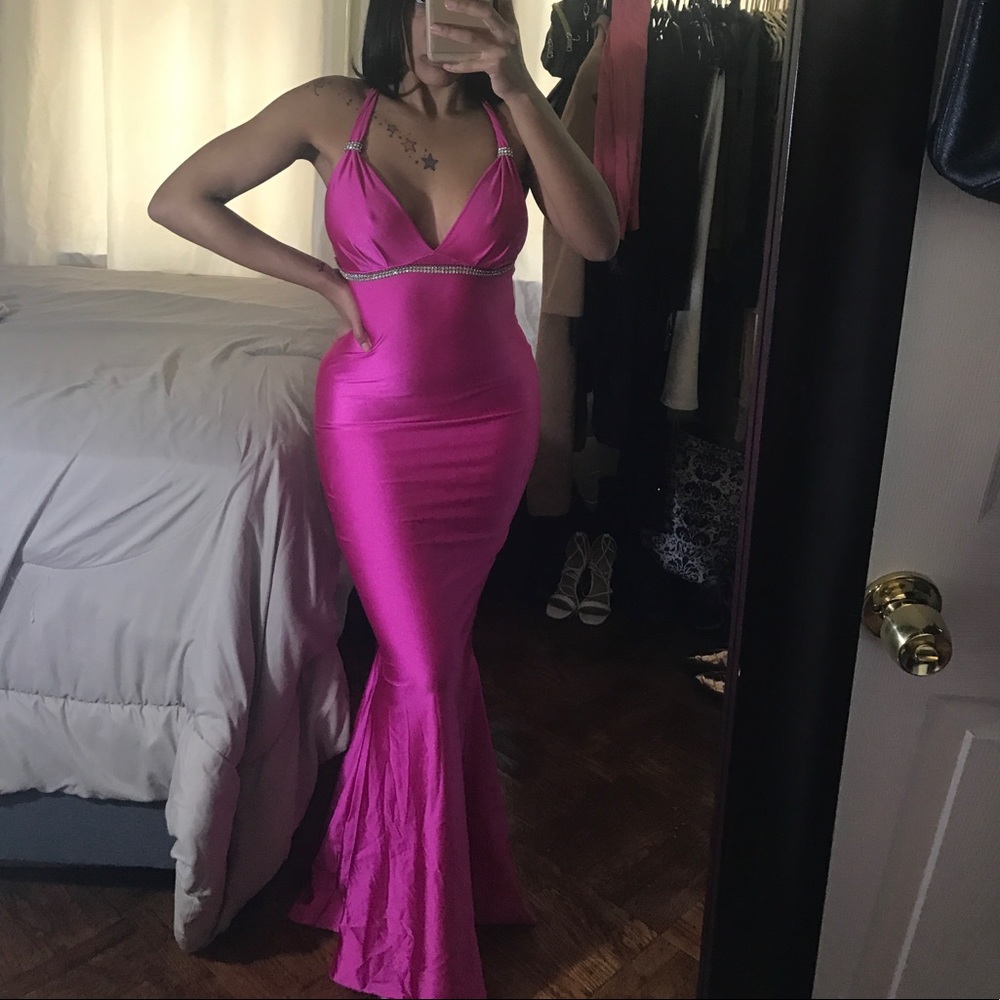 Beautiful Fuchsia designer made Prom Dress